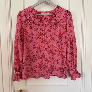 LOFT Floral Pink Blouse